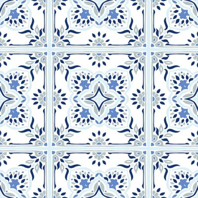 Blue Tile Frames - Something Different Linen